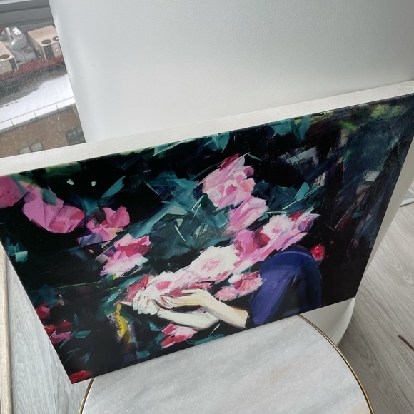 Woman and flowers print artwork 20x16 inch - Picture 4 of 7